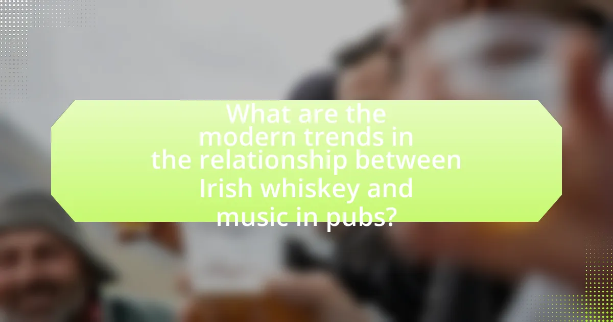 What are the modern trends in the relationship between Irish whiskey and music in pubs?