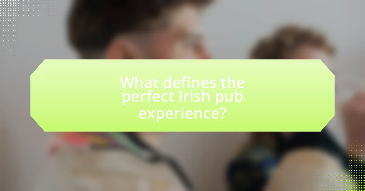What defines the perfect Irish pub experience?
