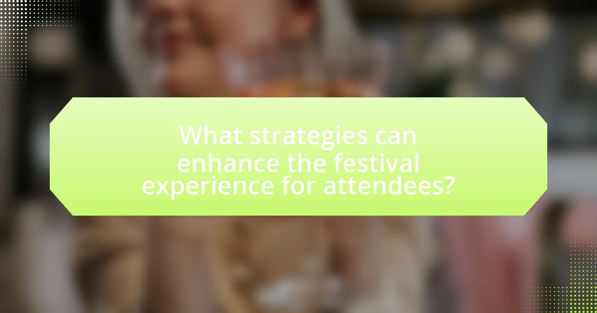 What strategies can enhance the festival experience for attendees?
